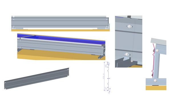 Windleitblech für Süd-Flachdachsystem