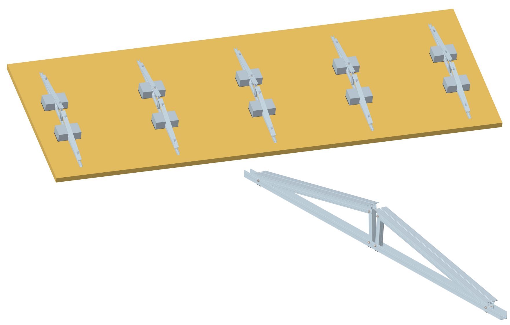Schneider Performance Flachdachsystem Ost-West – 10° (ballastiert)