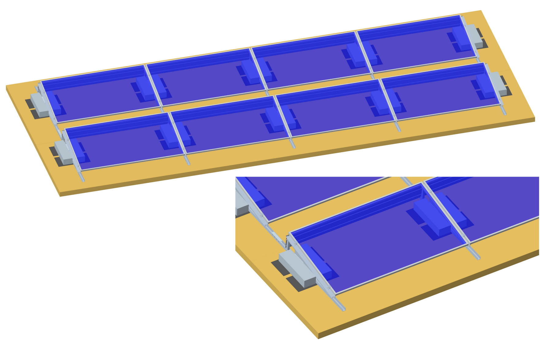 Schneider Performance Flachdachsystem Süd – 10° (ballastiert)