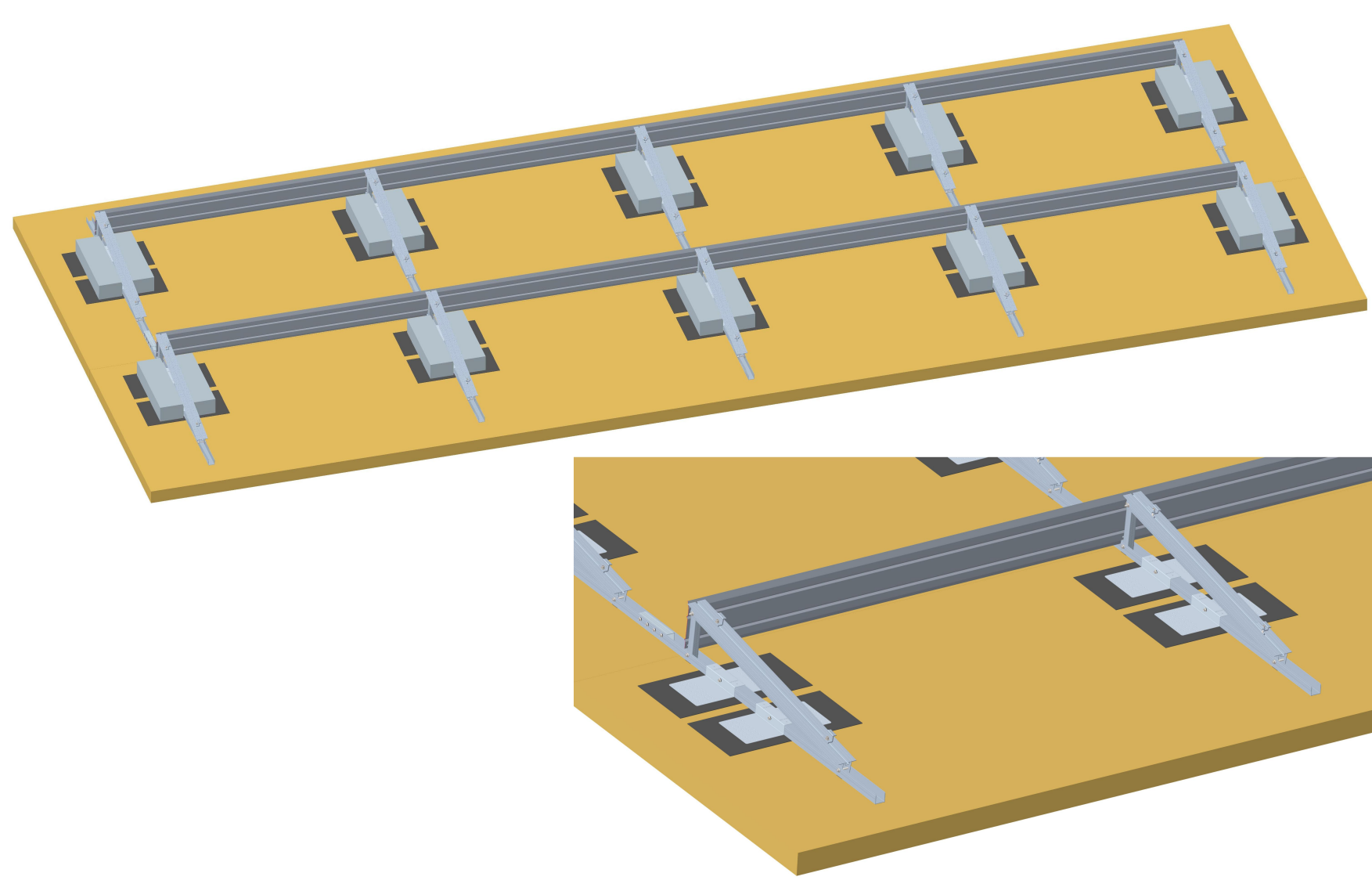 Schneider Performance Flachdachsystem Süd – 10° (ballastiert)